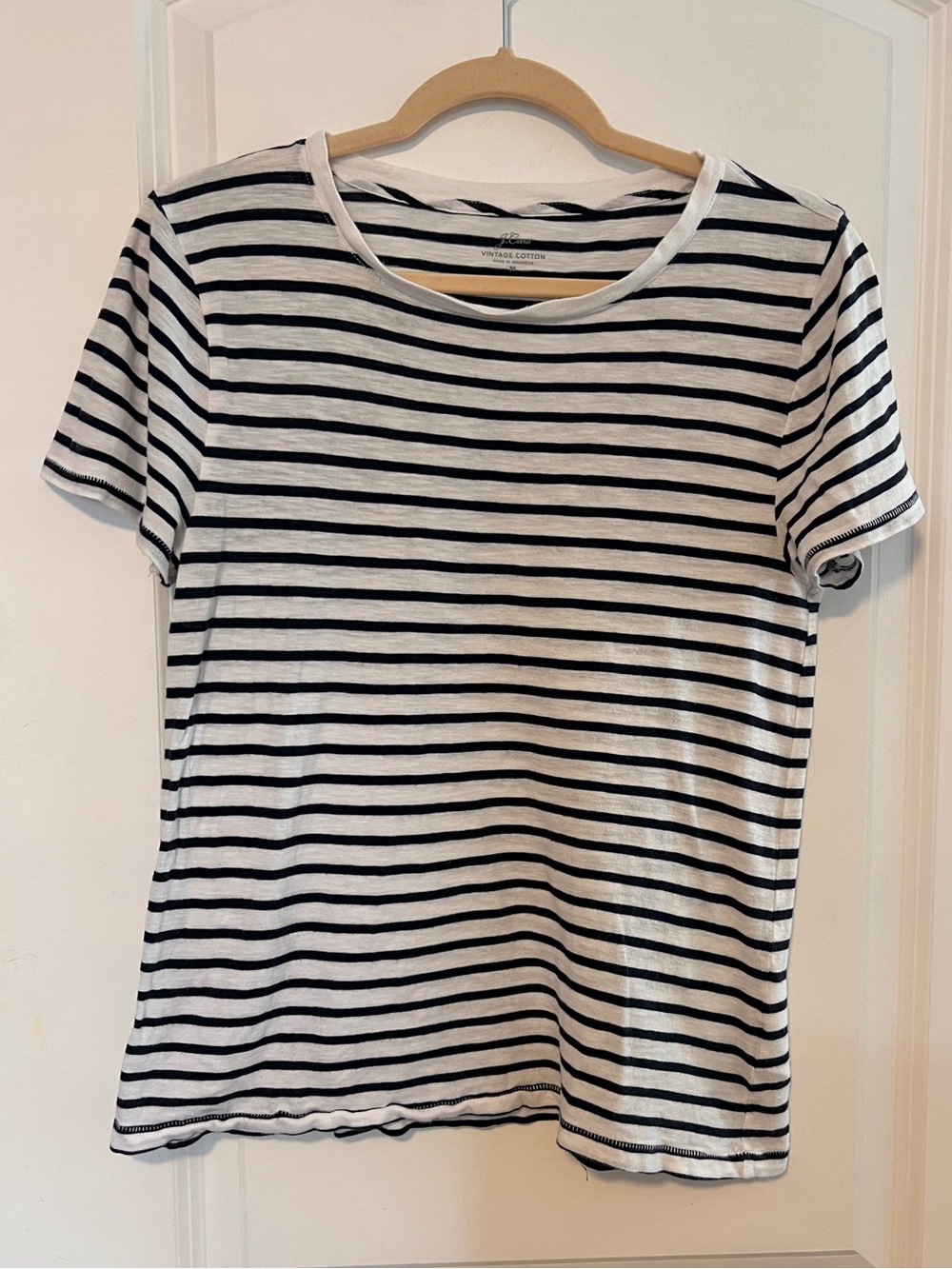 CLEAROUT J. Crew Vintage Cotton Striped Tee Minimalist Capsule Wardrobe Nautical